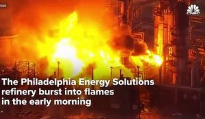 Un incendie de grande ampleur s’est déclaré dans une raffinerie à Philadelphie : Enorme explosion en direct sur les chaînes de télé