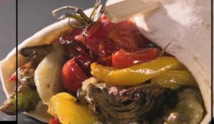 Gourmand - Wrap légumes marinés, crème de pois chiches
