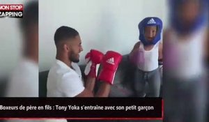 Boxeurs de père en fils : Tony Yoka s'entraîne avec son petit garçon (vidéo)