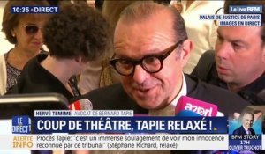"Il était très très ému." L'avocat de Bernard Tapie évoque son état d'esprit quand il lui a annoncé sa relaxe pour escroquerie dans l'affaire du Crédit Lyonnais