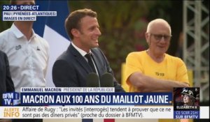 Macron aux 100 ans du maillot jaune: "Il faut toujours des premiers de cordée"
