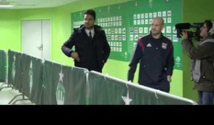 ASSE - OL : arrivée des joueurs de Lyon dans Geoffroy Guichard