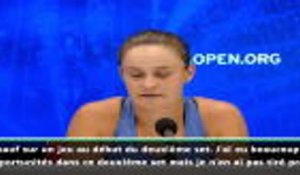 US Open - Barty : "Je suis très satisfaite de ma réaction"