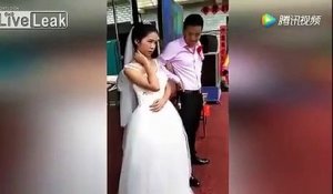 Cette jeune mariée refuse d'embrasser son mari... ça commence mal