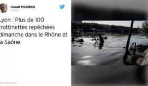 Plus de 100 trottinettes électriques repêchées dans le Rhône et la Saône à Lyon