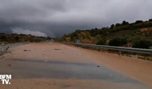 Les images de fortes inondations après des pluies torrentielles à Madrid