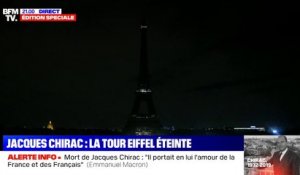 La Tour Eiffel s'éteint pour saluer la mémoire de Jacques Chirac
