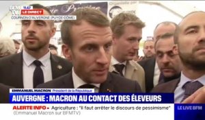 Agriculture: Emmanuel Macron affirme qu'il "faut arrêter le discours de pessimisme"