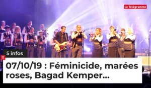Féminicide, marées roses, Bagad Kemper… Cinq infos bretonnes du 7 octobre