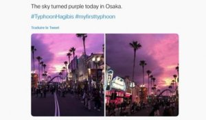 L'étonnant ciel violet qui a précédé le typhon Hagibis au Japon