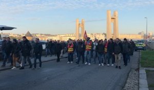 Île Longue : manifestation des salariés de Naval Group et entreprises extérieures