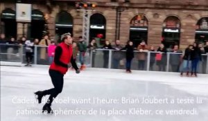 Brian Joubert sur la patinoire de la place Kléber