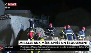 Météo: Les images spectaculaires de l'effondrement de milliers de tonnes rochers sur des maisons de la commune des Mées faisant 2 blessés