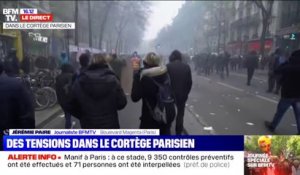 Retraites: des tensions dans le cortège parisien, près de la place de la République