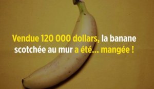 Vendue 120 000 dollars, la banane scotchée au mur a été... mangée !