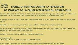 St Mitre lance une pétition contre la fermeture de la Caisse d'épargne