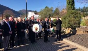 Saint-Florent-sur-Auzonnet : cérémonie d'inauguration  de  la nouvelle stèle qui rend hommage aux mineurs
