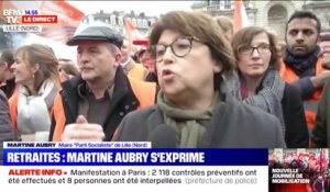 Retraites: Martine Aubry considère que la réforme "est un mélange de méconnaissance de la réalité et un problème de compétences"