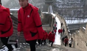 La Grande Muraille de Chine se réveille sous un manteau blanc
