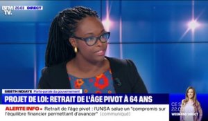 Sibeth Ndiaye: "On parle très clairement d'un retrait de l'âge pivot de 64 ans en 2027"