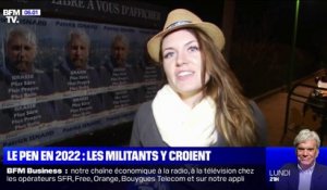 Des militants RN enthousiastes après l'annonce de candidature de Marine Le Pen pour la présidentielle de 2022