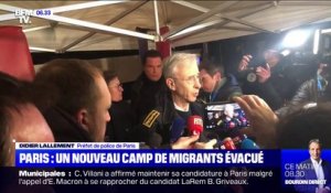 Migrants: le préfet de police de Paris "établira une surveillance policière permettant d'éviter des réinstallations" à la porte d'Aubervilliers