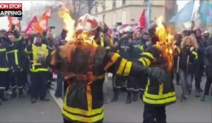 Manifestations : des pompiers s’immolent symboliquement (Vidéo)