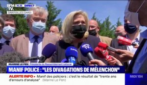 Manifestation des policiers: Marine Le Pen (RN) évoque "la conséquence de 30 ans d'erreur d'analyse"