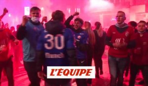 La joie des supporters lillois - Foot - L1 - Losc