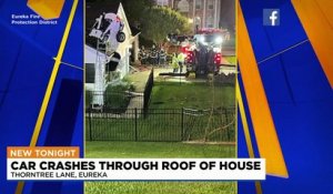 Etats-Unis : Une voiture avec à son bord deux adolescents finit sur le toit d’une maison - Aucune personne blessée - VIDEO
