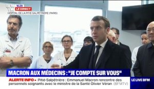 Macron à la Pitié-Salpêtrière: "Je compte sur vous et vous pouvez compter sur moi"