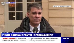 Coronavirus: "Pour le moment, le gouvernement fait le boulot, nous lui assurons notre soutien", déclare Olivier Faure (PS)