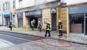 L'incendie s'est déclaré au niveau de la bijouterie Merilhou à Périgueux ce jeudi 27 février
