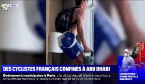 Coronavirus: les images de cyclistes français confinés dans un hôtel à Abu d'Dhabi