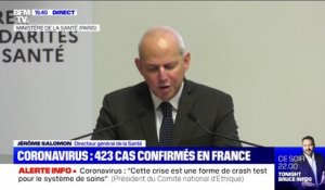 Coronavirus:"Nous avons à ce jour 423 cas confirmés" en France, déclare le directeur général de la Santé