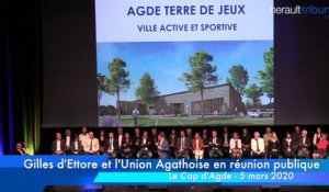 AGDE POLITIQUE - Gilles d'Ettore et l'Union agathoise en réunion publique  partie  8 le sport et le tourisme
