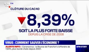 Le CAC 40 s'écroule de 8,39% et signe la deuxième plus forte baisse de son histoire