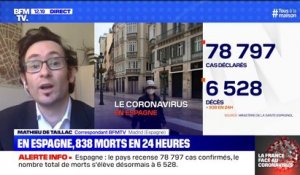 Coronavirus en Espagne: 838 personnes sont mortes en 24 heures