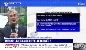 Coronavirus: "La France n'est pas ruinée (...) mais elle devra rembourser le prix de cet amortisseur collectif", estime le gouverneur de la Banque de France