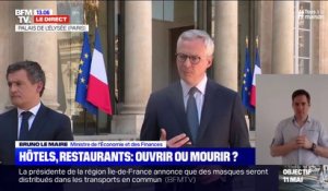 Selon Bruno Le Maire, la restauration est "le secteur qui prend le plus de plein fouet la crise liée au coronavirus"