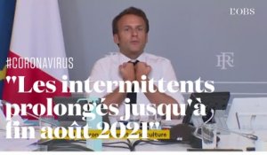 Emmanuel Macron annonce vouloir prolonger les droits des intermittents jusqu'en août 2021