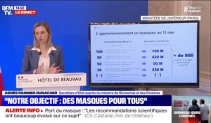 Agnès Pannier-Runacher annonce 900 millions de masques à usage unique disponibles par semaine en France à partir du 11 mai