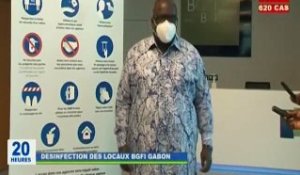 RTG / Lutte contre le covid 19 - Désinfection des locaux de BGFI Gabon