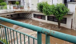Inondations à Langon (Gironde), route de Bazas