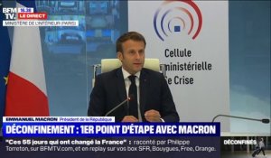 Déconfinement: pour Macron, le point d'étape sert à "corriger et à ajuster le tir si besoin"