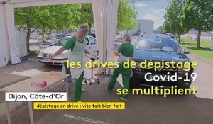 Covid-19 : A Dijon, un test en drive vite fait bien fait