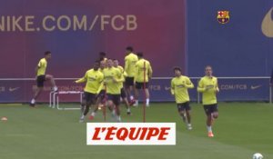 Messi de retour à l'entraînement collectif - Foot - ESP - Barça