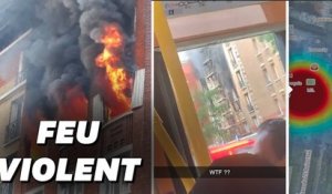 Les images d'un violent incendie à Paris, porte d'Orléans