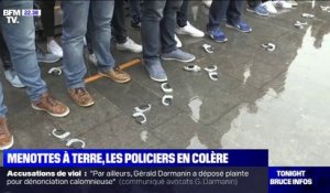 En colère contre Christophe Castaner, des policiers jettent symboliquement leurs menottes à terre
