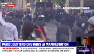 Manifestation à Paris: situation extrêmement tendue place de la République, au niveau de la rue de Turbigo